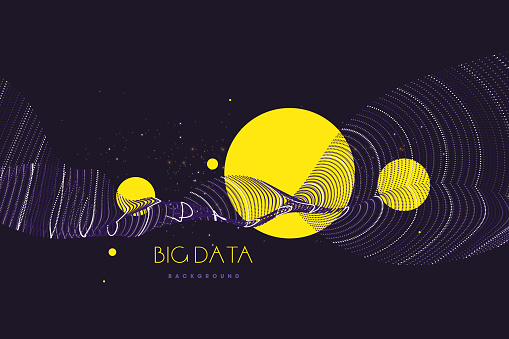 Big data. Wavy background with motion effect.