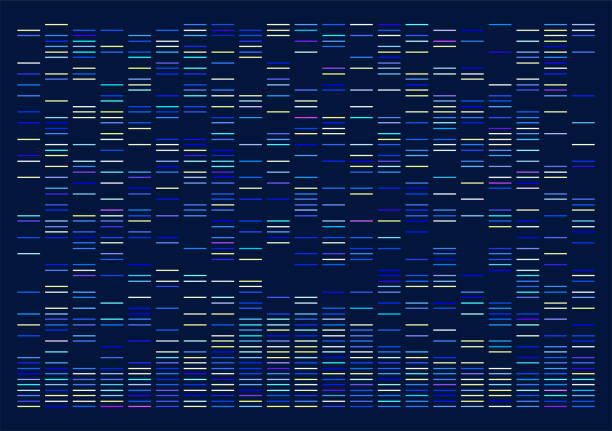 ilustrações de stock, clip art, desenhos animados e ícones de big genomic data visualization - teste de dna