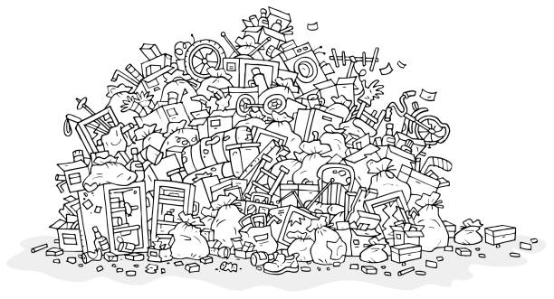 illustrations, cliparts, dessins animés et icônes de grand tas d'ordures - décharge