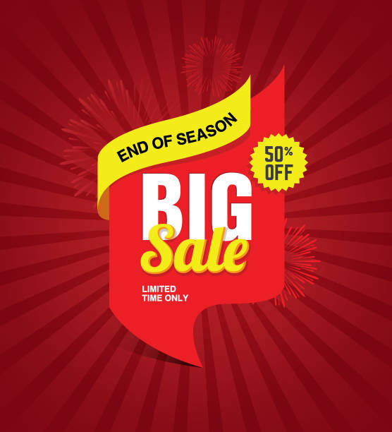 Big Sale Festival Banner Big Sale Festival Banner, Poster Design Background with 50% Discount Tag shopping backgrounds stock illustrations