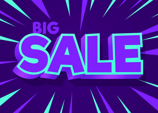 Big Sale Big sale selling blast lines abstract purple and teal background design. sellin stock illustrations
