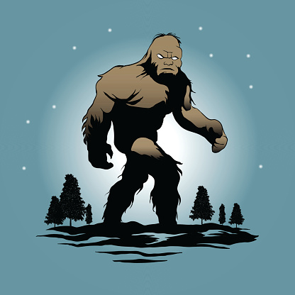 Bigfoot Silhouette Illustration.sasquatch 
