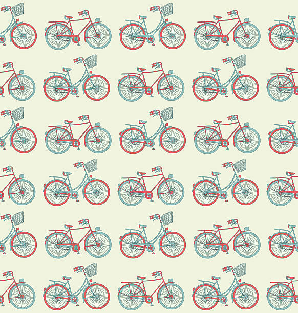 Bike Seampless Pattern vector art illustration