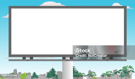 istock Billboard in the middle of city for copy space (Horizontal) 1324452496