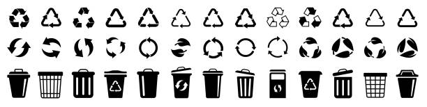 Bin icon. Trash can. Recycle icons set. Biodegradable, compostable, recyclable icon set. Vector illustration Bin icon. Trash can. Recycle icons set. Biodegradable, compostable, recyclable icon set. Vector illustration kitten litter stock illustrations