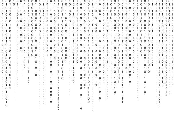 Binary code background. Falling, streaming binary code background. Digital technology wallpaper Binary code background. Falling, streaming binary code background. Digital technology wallpaper. Cyber data, decryption and encryption. Hacker background concept. Vector binary code stock illustrations