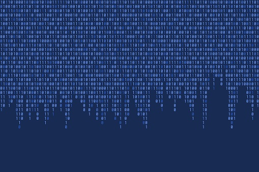 Binary code seamless vector texture with copyspace. Abstract blue binary background.