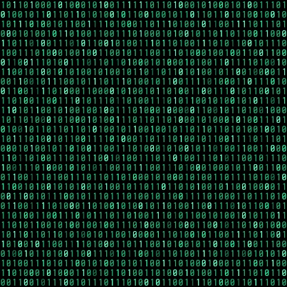 Green technology background. Binary code cyber texture. Seamless abstract binary code vector.