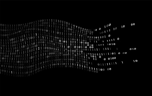 abstract binary code patterns flowing background