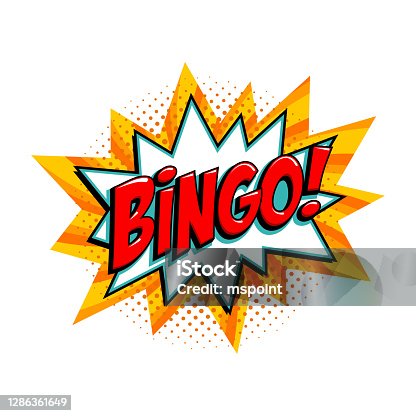 istock Bingo - lottery yellow vector banner. Lottery game background in Comic pop-art style 1286361649