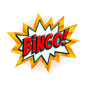 istock Bingo - lottery yellow vector banner. Lottery game background in Comic pop-art style 1286361649