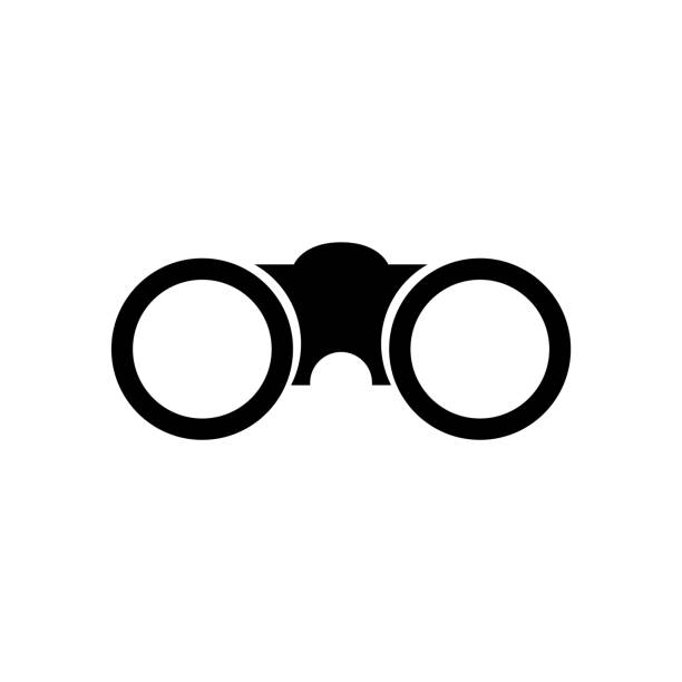 双眼鏡アイコン、ロゴは白い背景に分離 - 双眼鏡点のイラスト素材／クリップアート素材／マンガ素材／アイコン素材