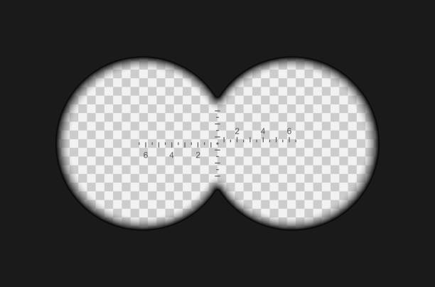 Binoculars view View binoculars with soft blurry edges. Realistic vector illustration. eye clipart stock illustrations