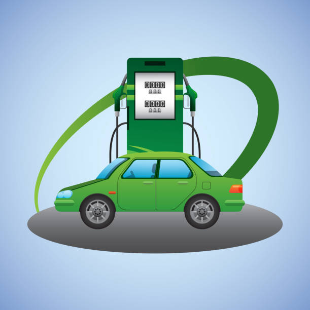 ilustraciones, imágenes clip art, dibujos animados e iconos de stock de alternativa ecología de biocombustibles - gas pump