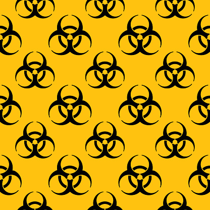 Biohazard Symbol Seamless Pattern