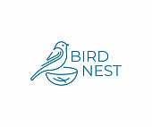 istock Bird with nest design. Bird watching vector design. Birding illustration 1199501487