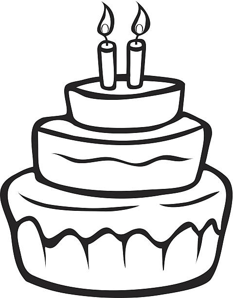 Birthday Cake Cartoon Images Black And White - Wiki Cakes