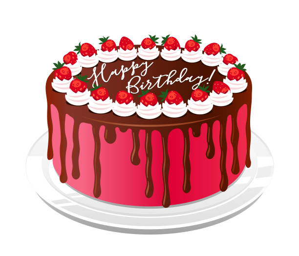 ilustrações de stock, clip art, desenhos animados e ícones de birthday cake - bolos de chocolate