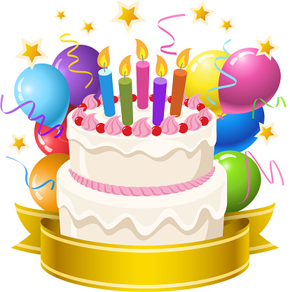 Tort Urodzinowy - Stockowe grafiki wektorowe i więcej obrazów Tort  urodzinowy - Tort urodzinowy, Ciasto, Urodziny - iStock