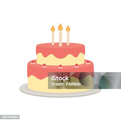 istock Birthday cake vector isolated illustration 861496684