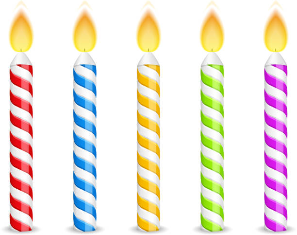 Birthday Candles Birthday candles on white background, vector eps10 illustration birthday candle stock illustrations