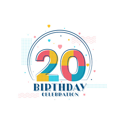 20 Birthday celebration, Modern 20th Birthday design