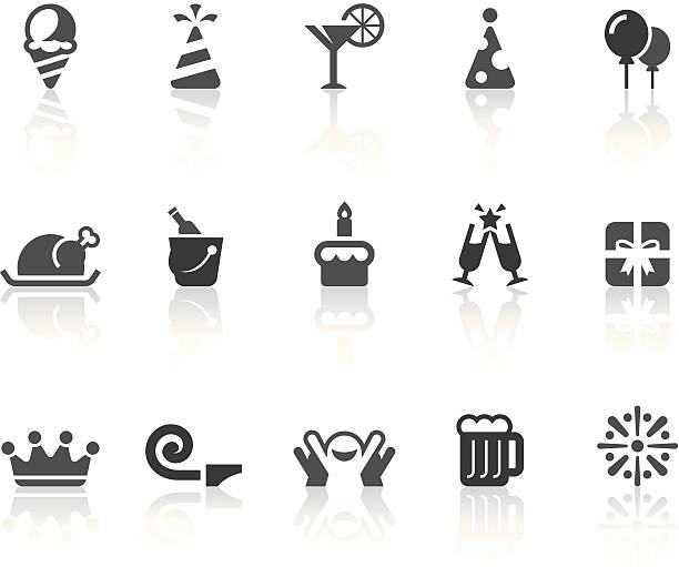 Birthday Party Icons | Simple Black Series Birthday Party features related vector icons for your design and application. happy birthday wine bottle stock illustrations