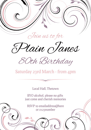 Birthday party invite