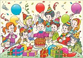 Illustration of  children birthday.