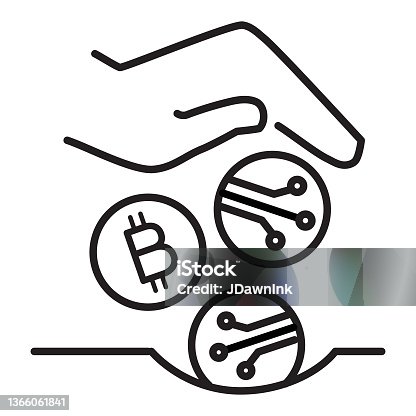 istock Bitcoin and Cryptocurrency growth concepts icon investment - editable stroke 1366061841