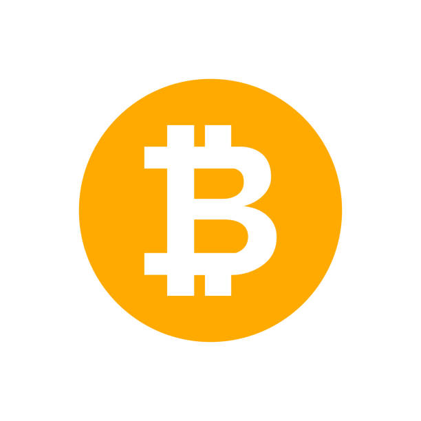 bitcoin currency coin orange for icon isolated on white, cryptocurrency bitcion money for app symbol, simple flat bitcoin money, currency digital bitcoin coin for financial concept  bitcoin stock illustrations