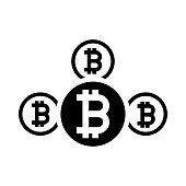 istock Bitcoin, digital currency black icon 1263820583