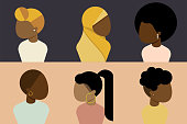 Black, African, African American Female Character Set, Diversity Concept