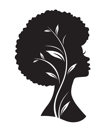 Black African American Woman with Afro Hairstyle