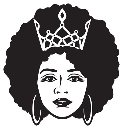 Black Afro Queen Vector illustration
