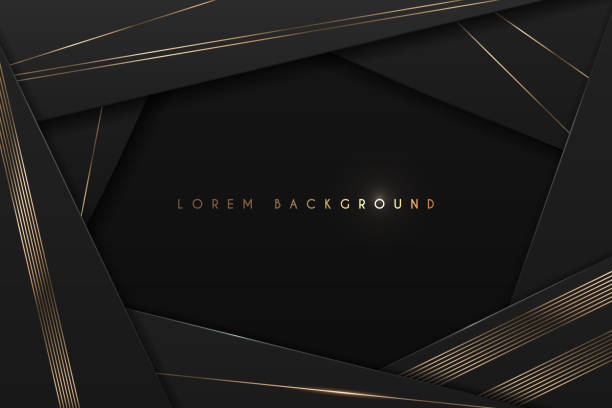 Black and gold abstract frame background Black and gold abstract frame background in vector luxury borders stock illustrations
