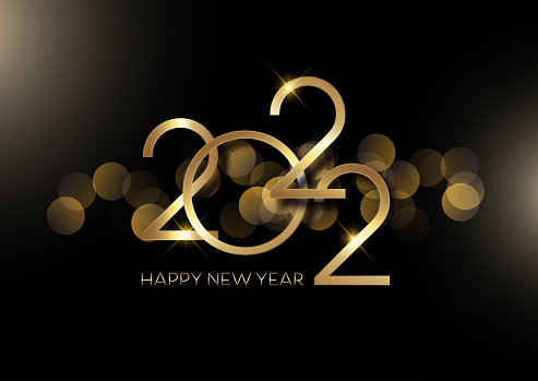 Black and gold Happy New Year background