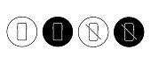istock Black and line smartphone vector icons set. No activated mobile phone. Do not use smartphone 1381978204