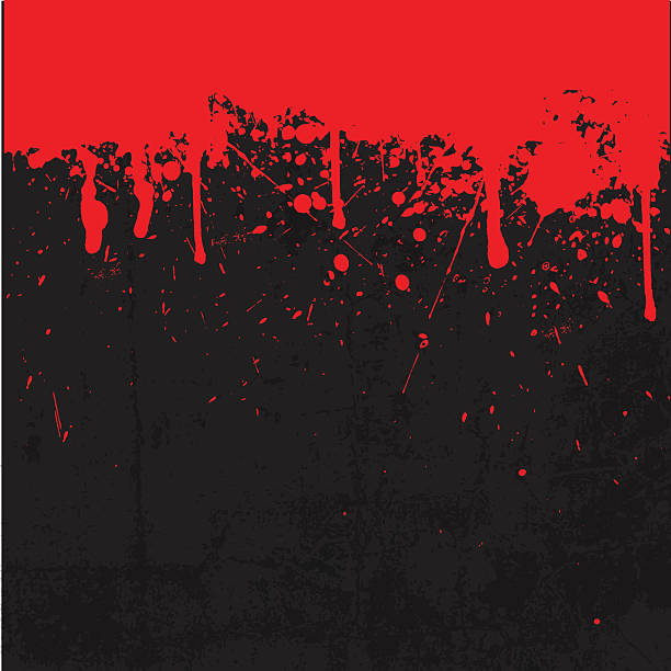 Black and red blood splattered background Grunge style Halloween background with blood splats and drips blood stock illustrations
