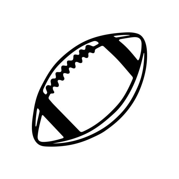 Black and white American football ball Vector illustration of football ball black and white football stock illustrations