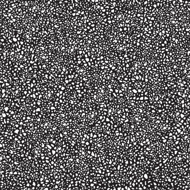 Black and white background, terrazzo floor Seamless pattern, vector illustration gravel stock illustrations