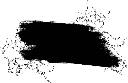 black and white barbed wire  paint  splashing  background