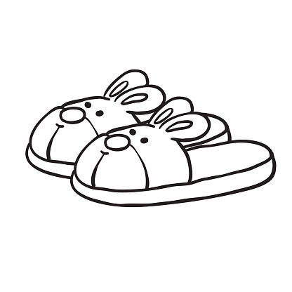 Black And White Bunny Slippers Stock Illustration Black And White Bunny Slippers Stock Illustration