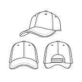 Black and white cap drawings for coloring cartoons for children. which is a vector illustration for preschool and home training for parents and teachers.