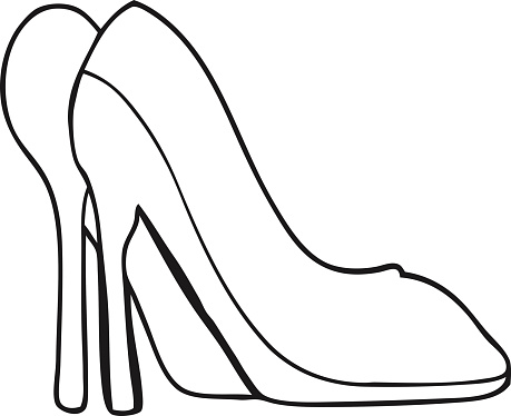 Black And White Cartoon High Heel Shoes Stock Illustration - Download ...
