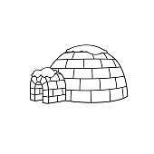 istock Black and white cartoon igloo pictures for kids This is a vector illustration for preschool and home training for parents and teachers. 1322712140