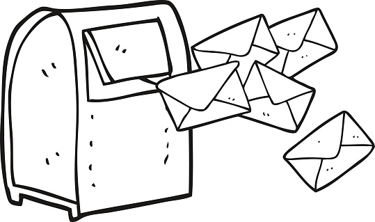 Bu Black And White Cartoon Mailbox vektör illüstrasyonunu hemen indirin. 