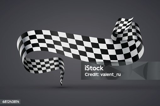 istock Black and white checkered flag or banner 681243814