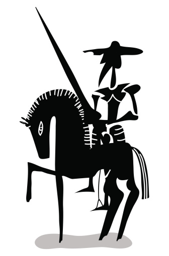 black and white Don Quixote