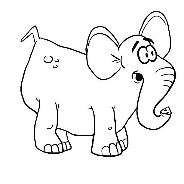 Drawing Of The Side View Elephant Illustrations, Royalty ...
